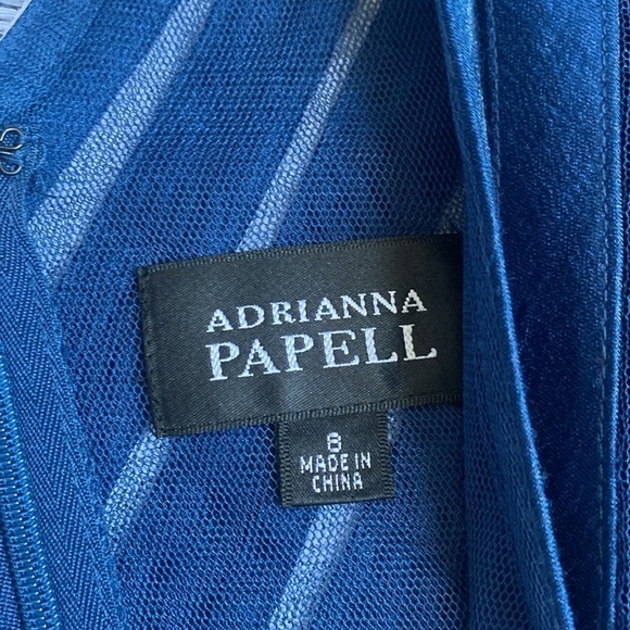 Adrianna Papell dark blue evening dress. - Picture 4 of 15
